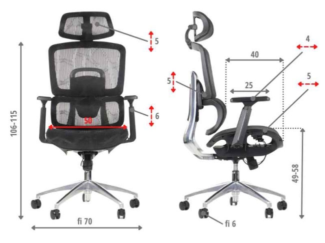 Fotel Obrotowy ERGONEW A1 czarny