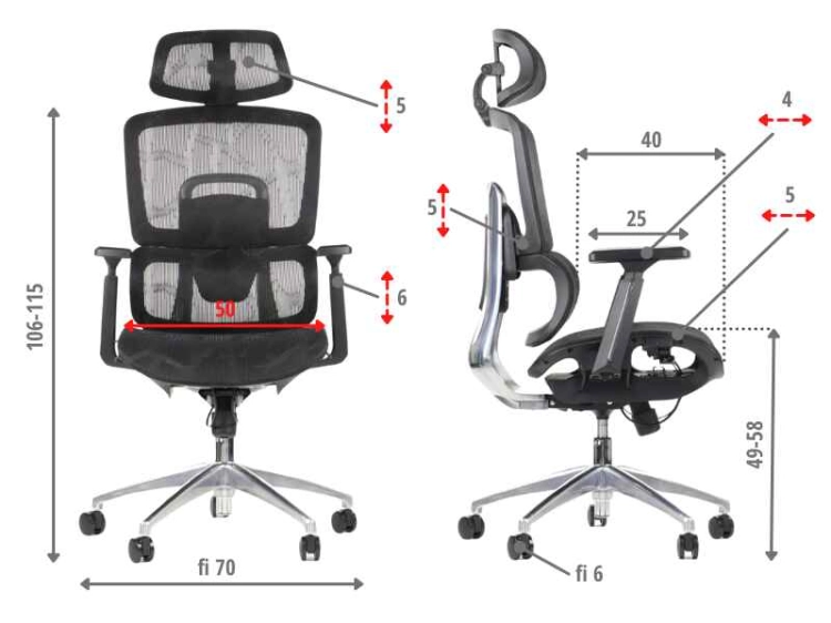 Fotel Obrotowy ERGONEW A1 czarny