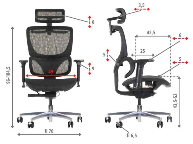 Fotel Obrotowy ERGONEW S1A2 siedzisko siatkowe