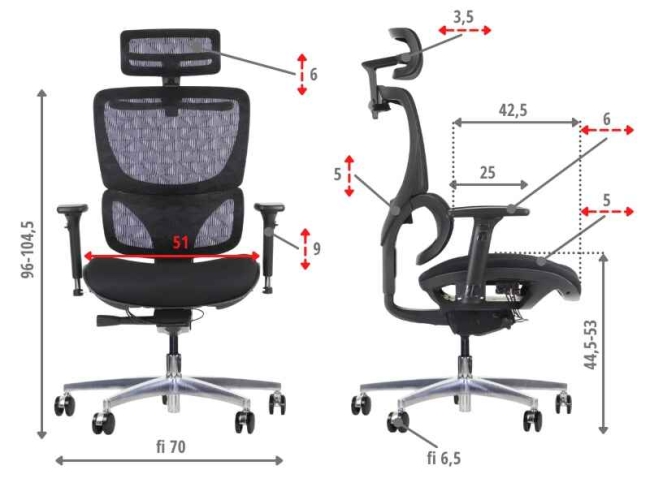 Fotel Obrotowy ERGONEW S1A2 siedzisko materiałowe