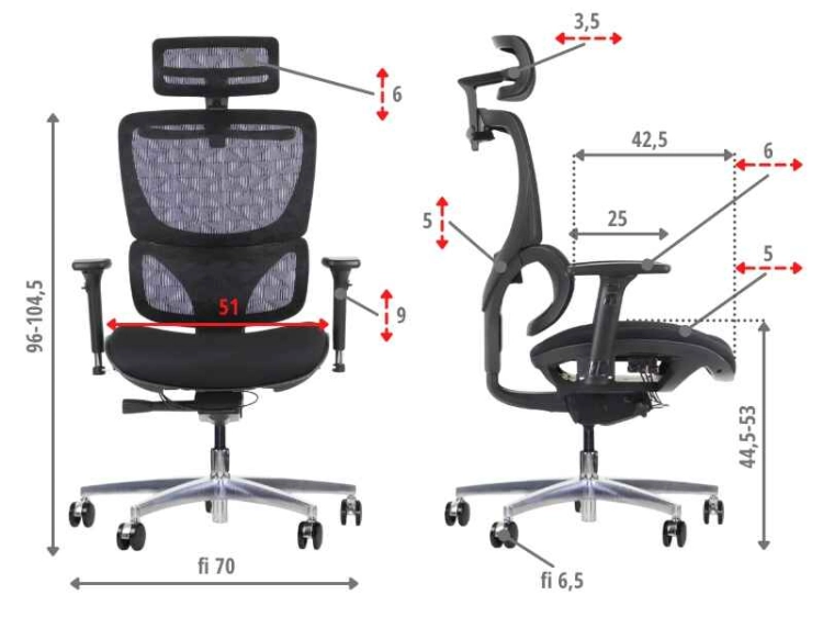 Fotel Obrotowy ERGONEW S1A2 siedzisko materiałowe