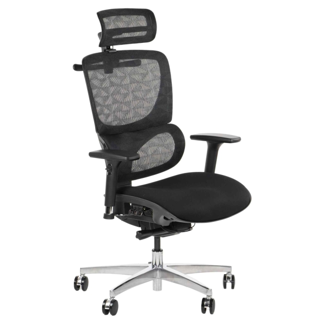 Fotel Obrotowy ERGONEW S1A2 siedzisko materiałowe