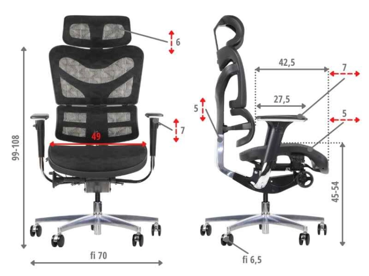 Fotel Obrotowy ERGONEW S72 siedzisko siatkowe