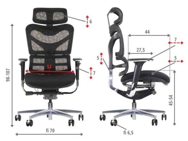 Fotel Obrotowy ERGONEW S72 siedzisko materiałowe
