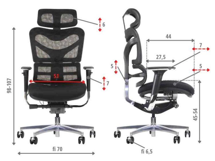 Fotel Obrotowy ERGONEW S72 siedzisko materiałowe