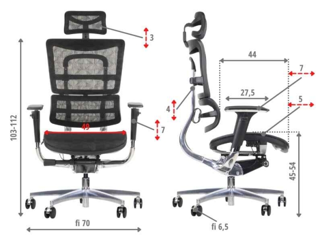 Fotel Obrotowy ERGONEW S82 siedzisko siatkowe