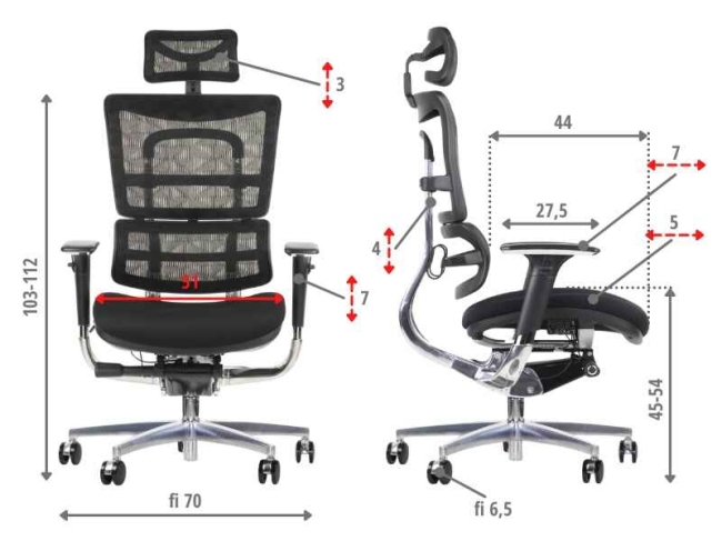 Fotel Obrotowy ERGONEW S82 siedzisko materiałowe