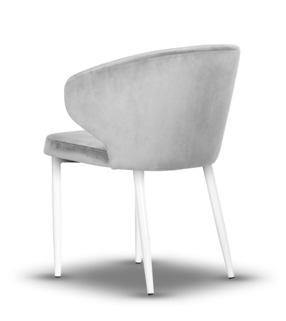 kubełkowe krzesło z podłokietnikiem MOLLY na białej nodze