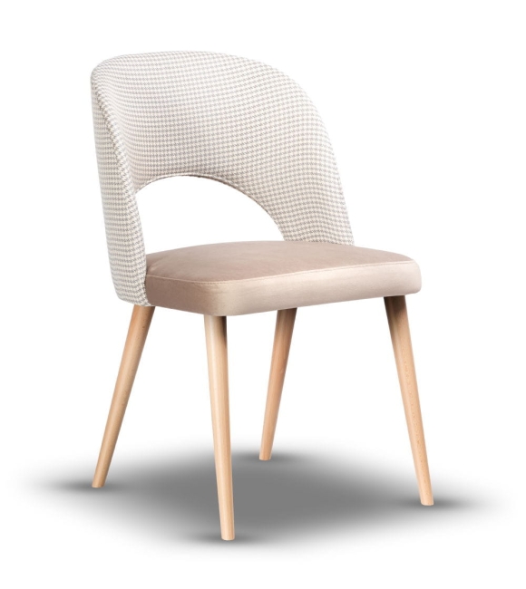 krzesło muszelka ZOYA noga drewniana