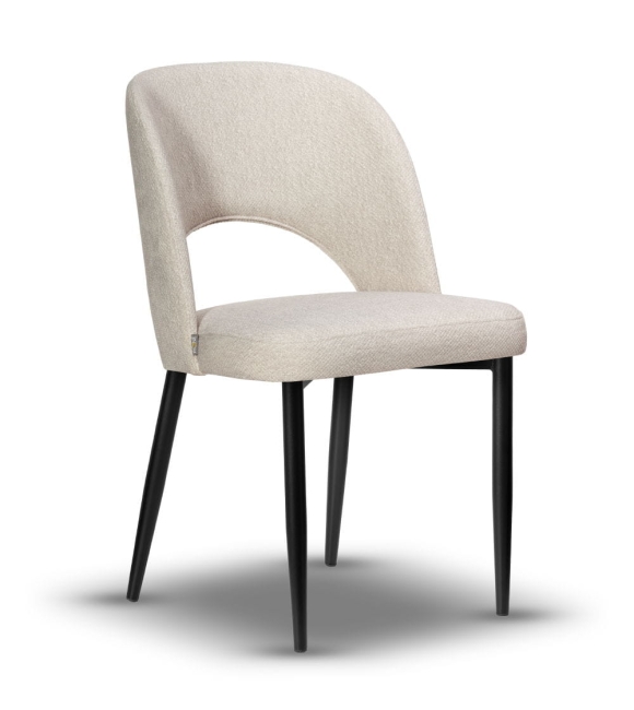 krzesło tapicerowane muszelka ZOYA noga czarna