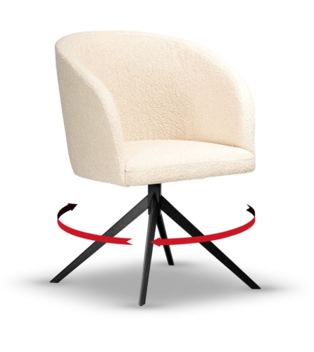 Krzesło Tapicerowane Obrotowe CARINE noga czarna slim