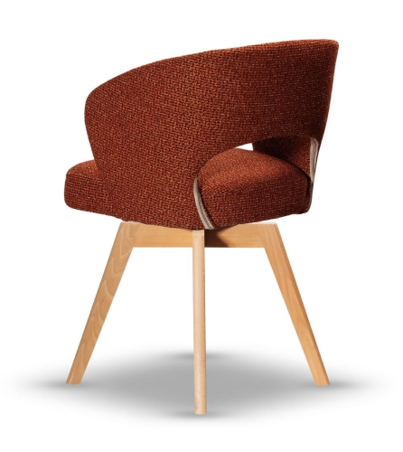 Krzesło Obrotowe Kubełkowe CARLO noga drewniana dąb