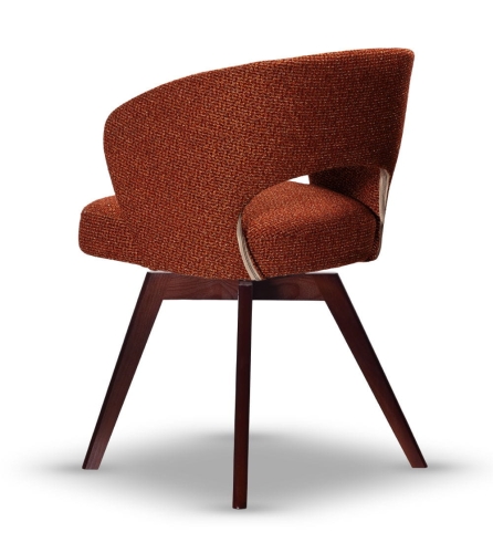 Krzesło Obrotowe Kubełkowe CARLO noga drewniana orzech