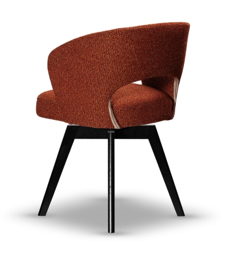 Krzesło Obrotowe Kubełkowe CARLO noga drewniana czarna