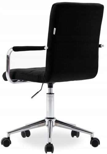 krzesło do biurka welurowe REY czarne