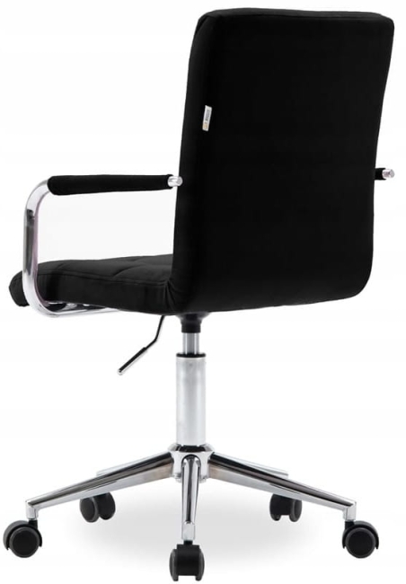 krzesło do biurka welurowe REY czarne