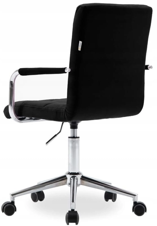 krzesło do biurka welurowe REY czarne