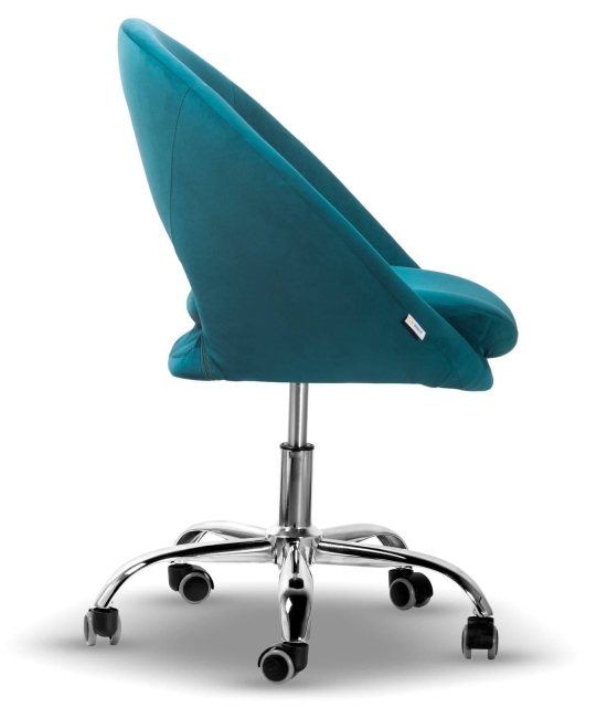 turkusowy fotel obrotowy MONTE na chromowanej podstawie