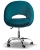 turkusowy fotel obrotowy MONTE na chromowanej podstawie