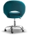 turkusowy fotel obrotowy MONTE na chromowanej podstawie
