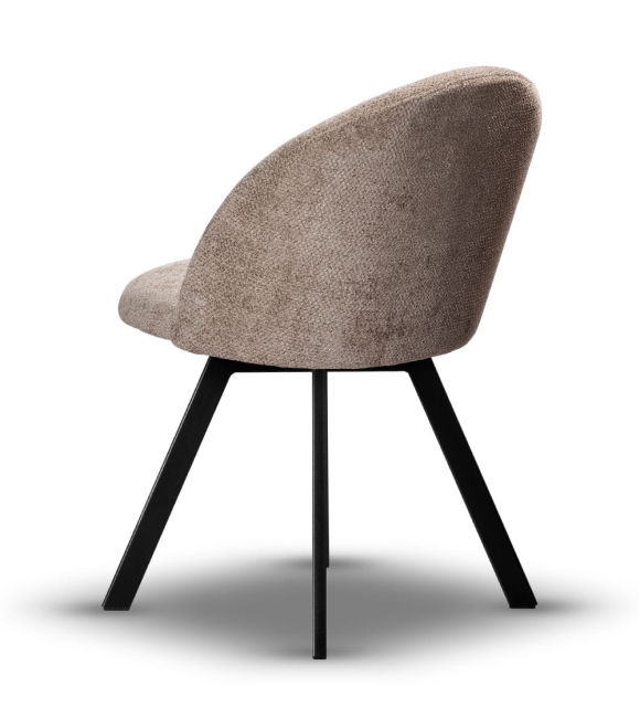 krzesło SOUL tapicerowane tkaniną do wyboru z wzornika, obrotowe siedzisko noga czarna