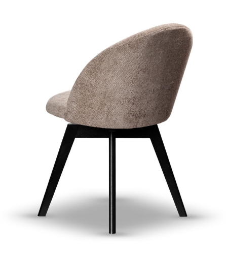 Krzesło Tapicerowane Obrotowe SOUL noga drewniana czarna