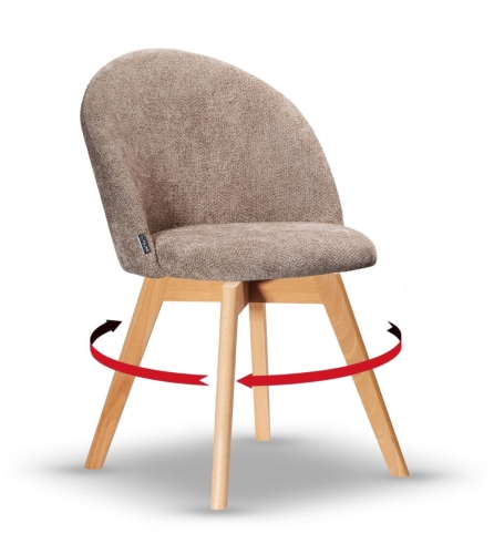 Krzesło Tapicerowane Obrotowe SOUL noga drewniana dąb