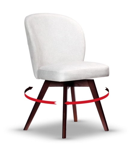 Krzesło Tapicerowane Obrotowe RIO noga drewniana orzech