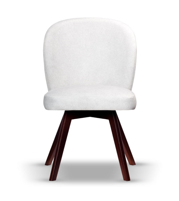 Krzesło Tapicerowane Obrotowe RIO noga drewniana orzech