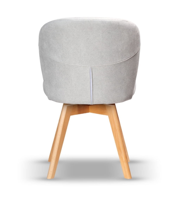 Krzesło Tapicerowane Obrotowe RIO noga drewniana dąb