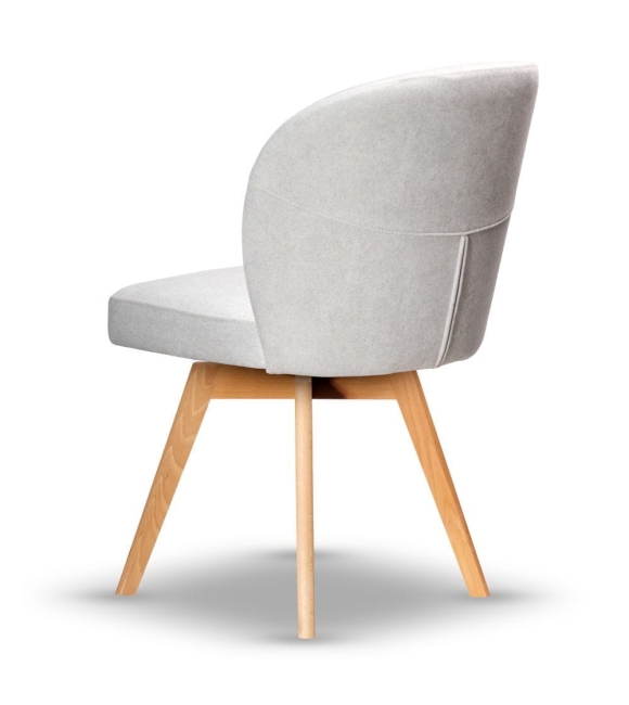 Krzesło Tapicerowane Obrotowe RIO noga drewniana dąb