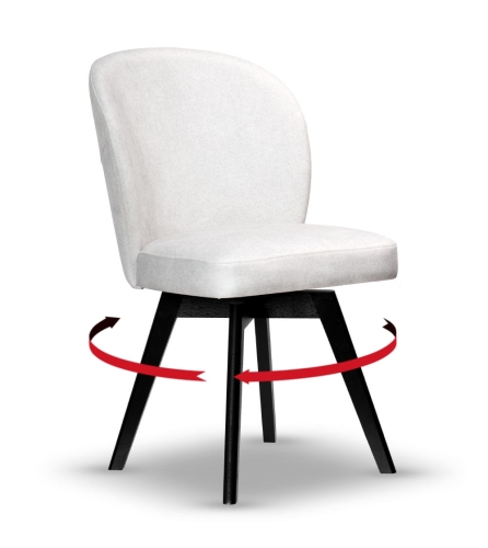 Krzesło Tapicerowane Obrotowe RIO noga drewniana czarna