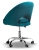 turkusowy fotel obrotowy MONTE na chromowanej podstawie