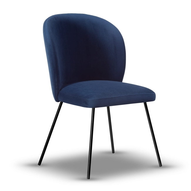 krzesło tapicerowane muszelka RIO noga czarna