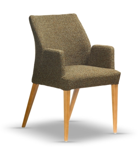 Krzesło Tapicerowane FOX-2 noga drewniana z podłokietnikiem