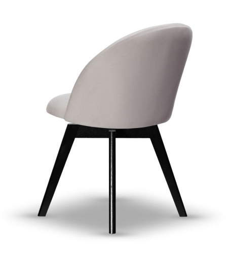 Krzesło Welurowe Obrotowe SOUL jasny szary noga drewniana kolor czarny