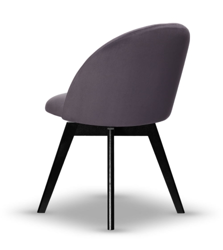 Krzesło Welurowe Obrotowe SOUL ciemny szary noga drewniana kolor czarny