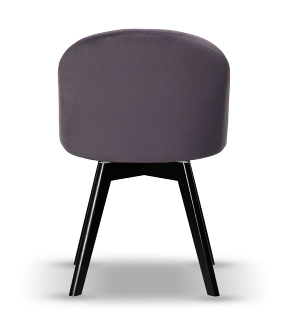 Krzesło Welurowe Obrotowe SOUL ciemny szary noga drewniana kolor czarny