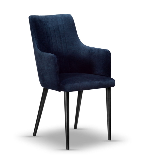 krzesło pikowane VALENTINO-2 z podłokietnikiem drewniana noga