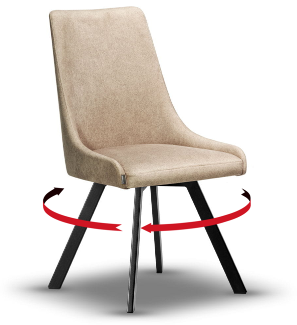 obrotowe krzesło do jadalni FAREL noga czarna