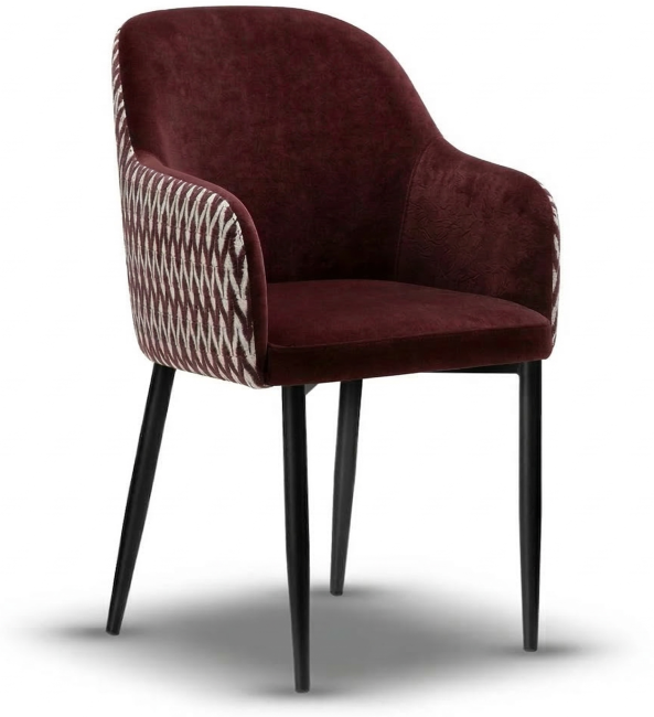 krzesło tapicerowane z podłokietnikiem AMY-2 noga czarna