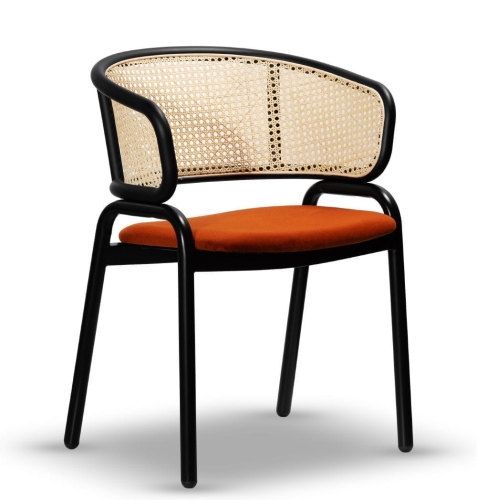 krzesło z ratanowym oparciem ALTO boho