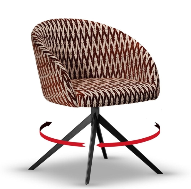 Krzesło Tapicerowane Obrotowe FLOW metalowa obrotnica slim