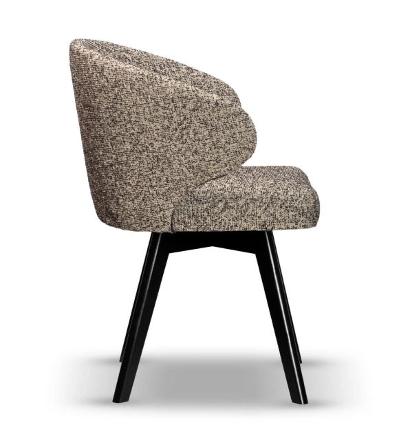 Krzesło Kubełkowe Obrotowe MOLLY noga drewniana kolor czarny