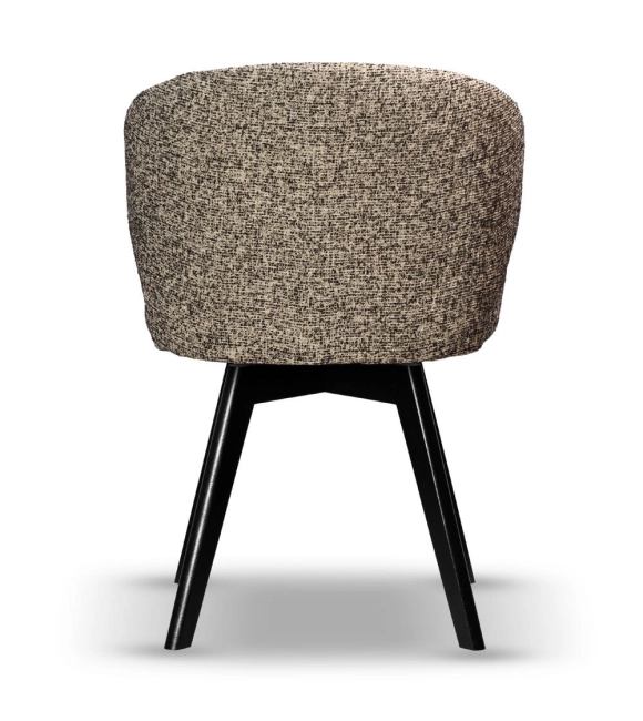 Krzesło Kubełkowe Obrotowe MOLLY noga drewniana kolor czarny