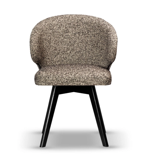 Krzesło Kubełkowe Obrotowe MOLLY noga drewniana kolor czarny