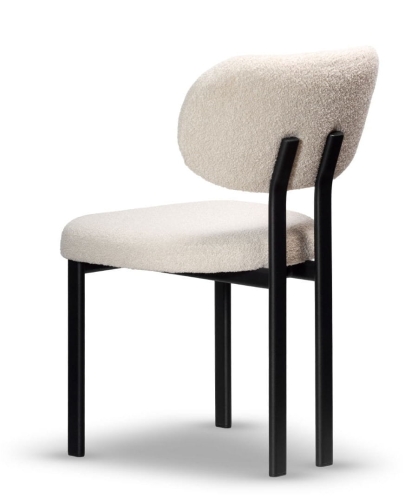 Krzesło Tapicerowane LUGO metalowa czarna noga