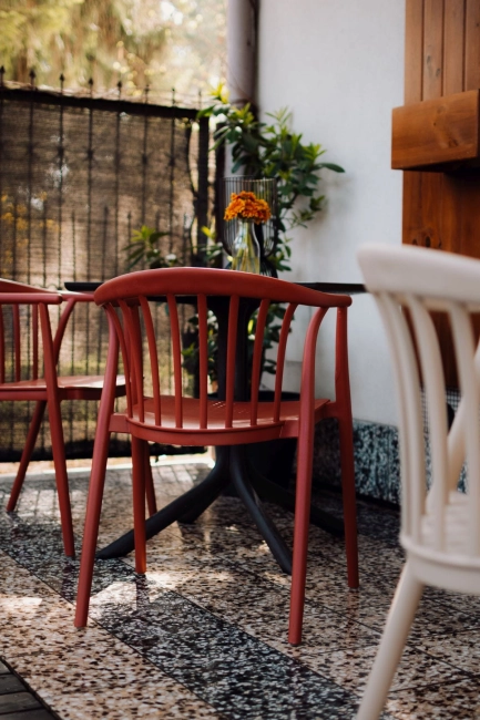 Zestaw 4szt. Krzesło Ogrodowe RIVA coral