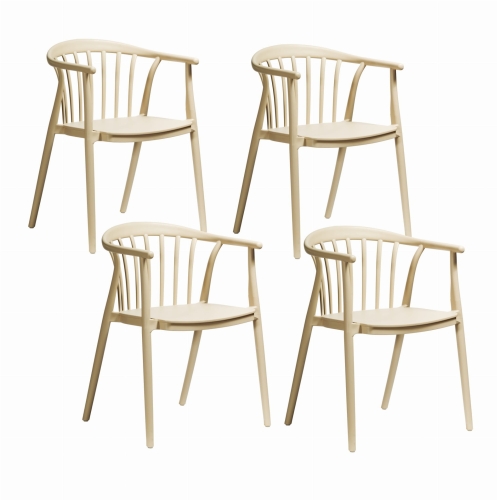 Zestaw 4szt. Krzesło Ogrodowe RIVA beżowe