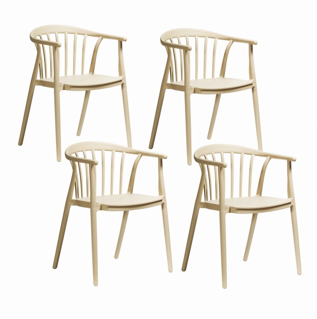 Zestaw 4szt. Krzesło Ogrodowe RIVA beżowe